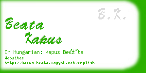 beata kapus business card